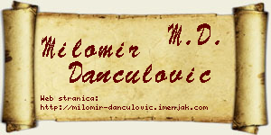 Milomir Dančulović vizit kartica